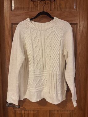 Cozy Cream Cable Crewneck Sweater